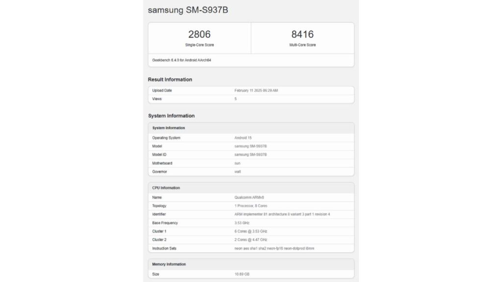 İnceliğiyle dikkat çekecek Galaxy S25 Edge performans testinde!