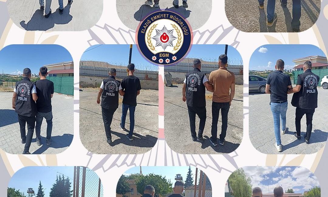 Elazığ’da polis ekiplerinin temmuz ayı operasyonlarında kesinleşmiş hapis cezası bulunan