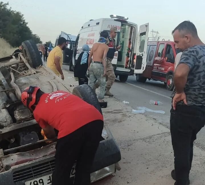 Elazığ’da otomobilin takla atması sonucu meydana gelen kazada, 6 kişi