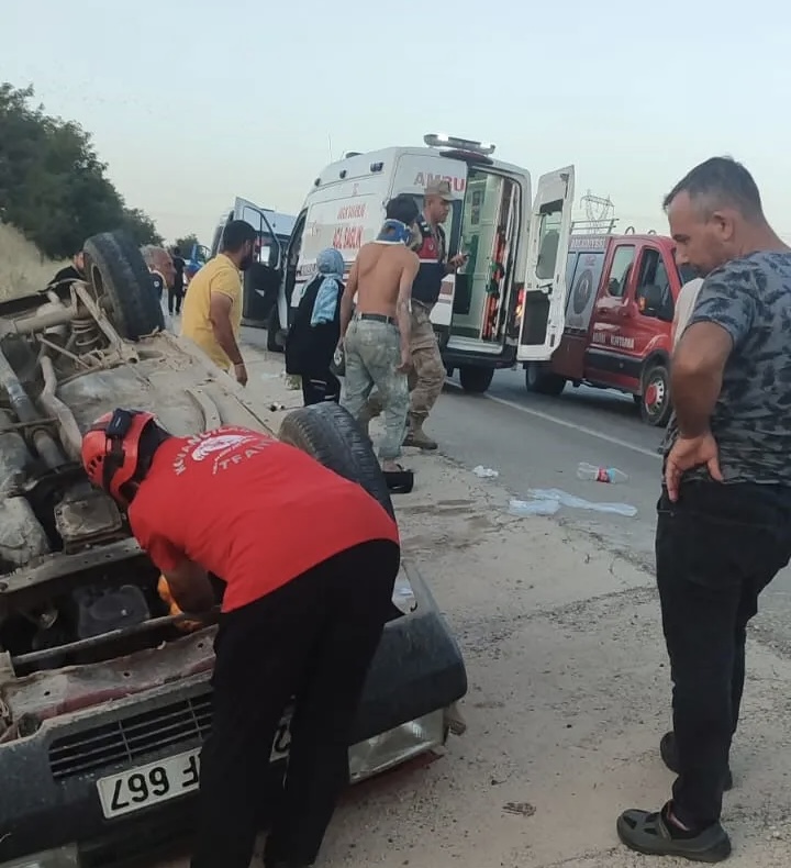 Elazığ’da otomobilin takla atması sonucu meydana gelen kazada, 6 kişi