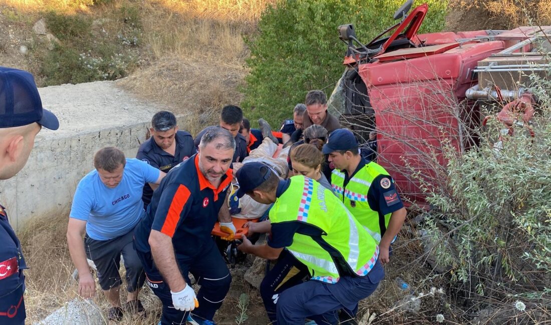 Elazığ’da yangına giden itfaiye aracının şarampole yuvarlanması sonucu meydana gelen